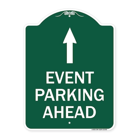 Signmission Designer Series Sign Parking Sign & Post Kit, Green & White Aluminum Sign, 18" x 24", GW-1824-23366 A-DES-GW-1824-23366